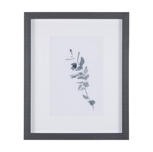 14208 - Leaf Shadow III by Mercana Studio a Hand Embellished Textured Framed Art Print Matted under Glass