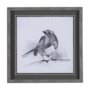 14209 - Robin BW I by Mercana Studio a Hand Embellished Textured Framed Art Print Matted under Glass