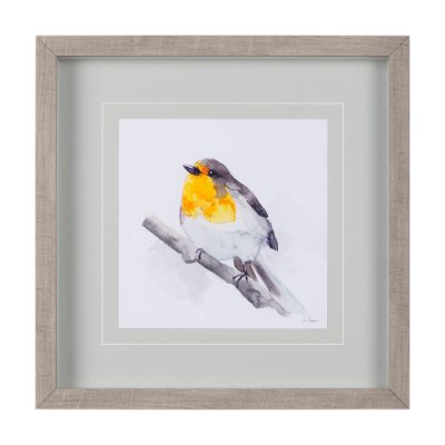 14215 - Robin I by Mercana Studio a Hand Embellished Textured Framed Art Print Matted under Glass