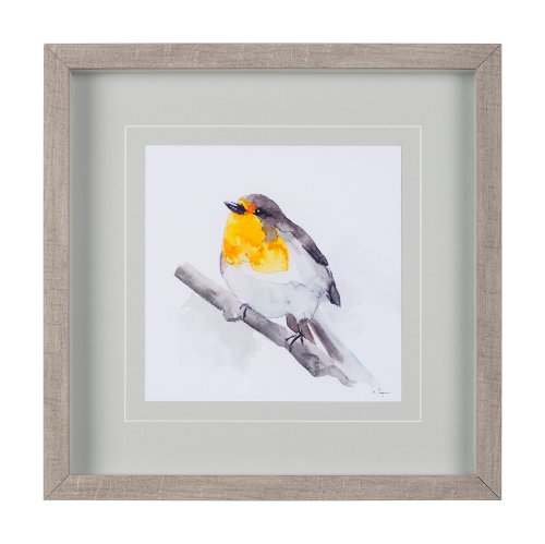 14215 - Robin I by Mercana Studio a Hand Embellished Textured Framed Art Print Matted under Glass