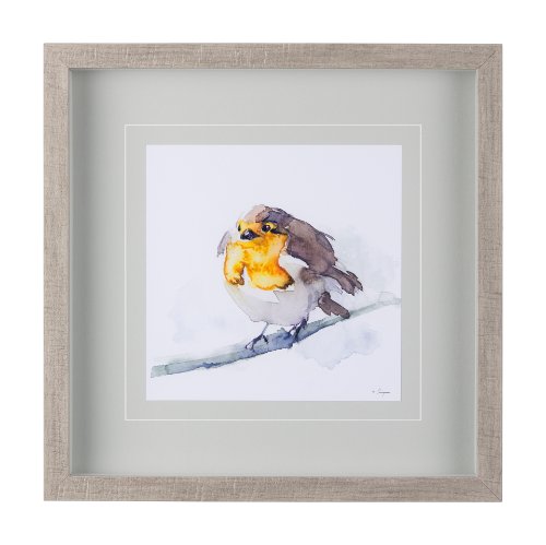 14217 - Robin III by Mercana Studio a Hand Embellished Textured Framed Art Print Matted under Glass