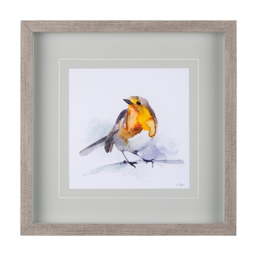 14218 - Robin IV by Mercana Studio a Hand Embellished Textured Framed Art Print Matted under Glass