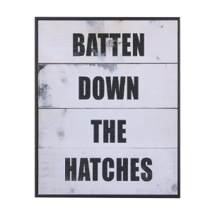 Batten Down The Hatches by Mercana Studio a Hand Embellished Textured Framed Art Print