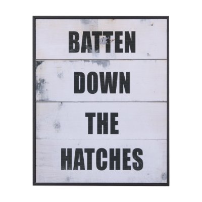 14226 - Batten Down The Hatches by Mercana Studio a Hand Embellished Textured Framed Art Print