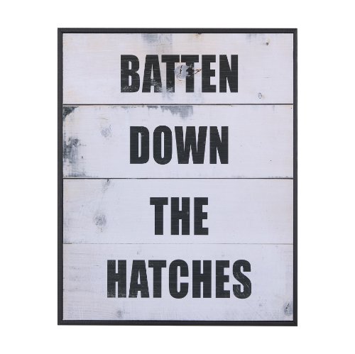 14226 - Batten Down The Hatches by Mercana Studio a Hand Embellished Textured Framed Art Print