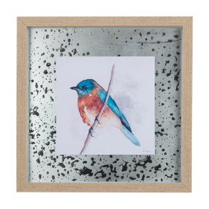Eastern Blue I by Mercana Studio a Hand Embellished Textured Framed Art Print Matted under Glass