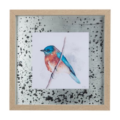 14228 - Eastern Blue I by Mercana Studio a Hand Embellished Textured Framed Art Print Matted under Glass