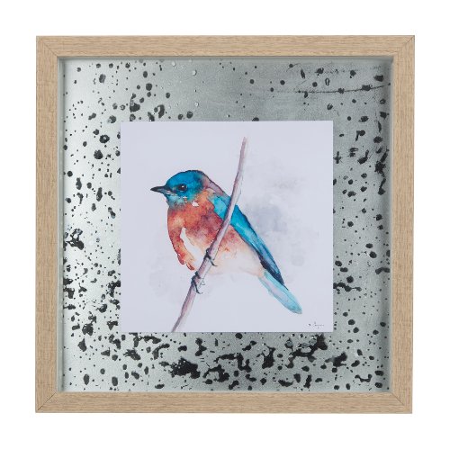 14228 - Eastern Blue I by Mercana Studio a Hand Embellished Textured Framed Art Print Matted under Glass