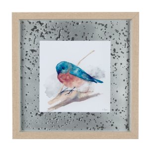 Eastern Blue III by Mercana Studio a Hand Embellished Textured Framed Art Print Matted under Glass