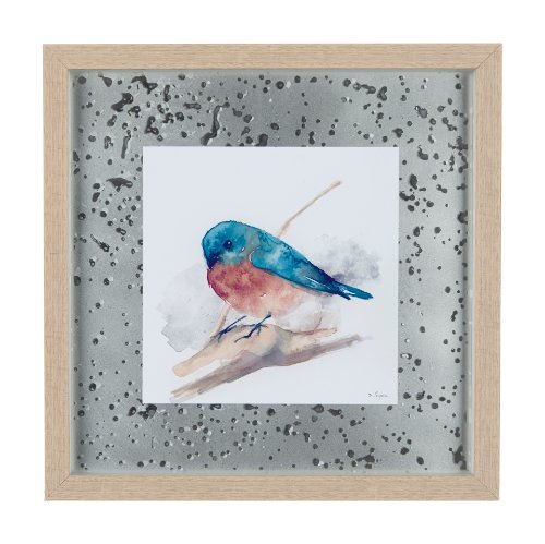 14230 - Eastern Blue III by Mercana Studio a Hand Embellished Textured Framed Art Print Matted under Glass