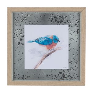 Eastern Blue IV by Mercana Studio a Hand Embellished Textured Framed Art Print Matted under Glass