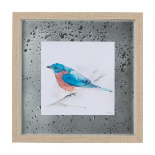 Eastern Blue V by Mercana Studio a Hand Embellished Textured Framed Art Print Matted under Glass