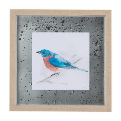 14232 - Eastern Blue V by Mercana Studio a Hand Embellished Textured Framed Art Print Matted under Glass