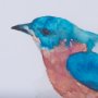 14232 - Eastern Blue V by Mercana Studio a Hand Embellished Textured Framed Art Print Matted under Glass