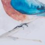 14232 - Eastern Blue V by Mercana Studio a Hand Embellished Textured Framed Art Print Matted under Glass