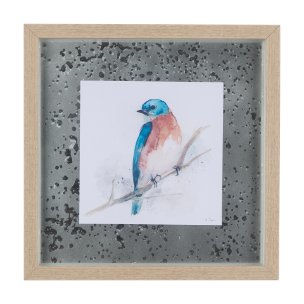 Eastern Blue VI by Mercana Studio a Hand Embellished Textured Framed Art Print Matted under Glass
