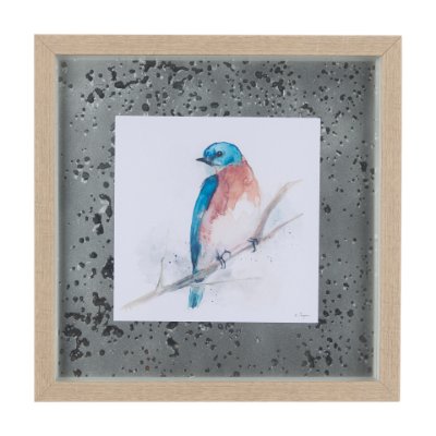 14233 - Eastern Blue VI by Mercana Studio a Hand Embellished Textured Framed Art Print Matted under Glass
