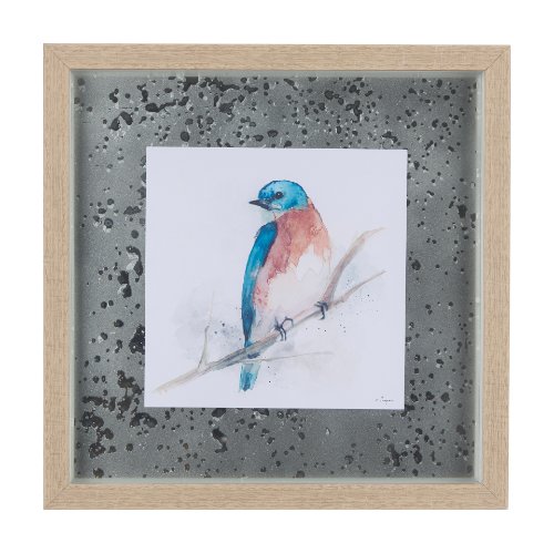 14233 - Eastern Blue VI by Mercana Studio a Hand Embellished Textured Framed Art Print Matted under Glass