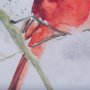 14234 - Cardinal I by Mercana Studio a Hand Embellished Textured Framed Art Print Matted under Glass