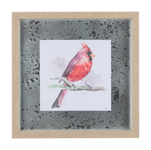 14235 - Cardinal II by Mercana Studio a Hand Embellished Textured Framed Art Print Matted under Glass