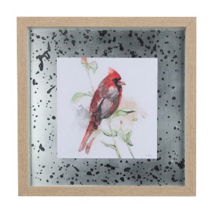 Cardinal IV by Mercana Studio a Hand Embellished Textured Framed Art Print Matted under Glass