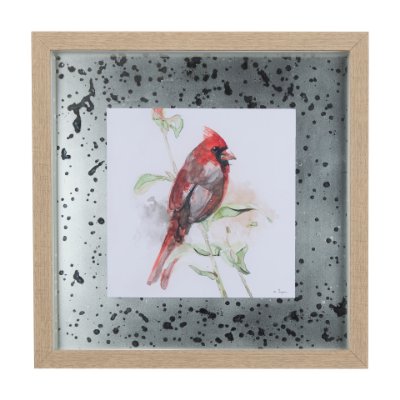 14237 - Cardinal IV by Mercana Studio a Hand Embellished Textured Framed Art Print Matted under Glass