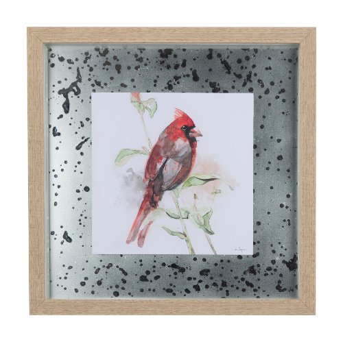 14237 - Cardinal IV by Mercana Studio a Hand Embellished Textured Framed Art Print Matted under Glass