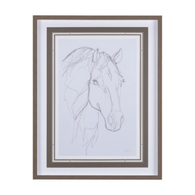 14305 -  Thoroughbred III by Mercana Studio a Hand Embellished Textured Framed Art Print Matted under Glass