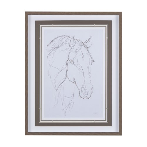 14305 -  Thoroughbred III by Mercana Studio a Hand Embellished Textured Framed Art Print Matted under Glass