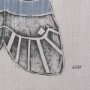 14309 - Moth Blue II by Mercana Studio a Hand Embellished Textured Framed Art Print