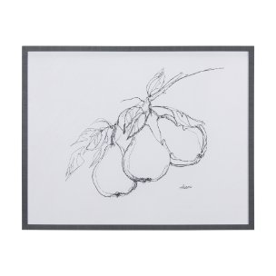 Fruit Sketch Pear by Mercana Studio a Hand Embellished Textured Framed Art Print