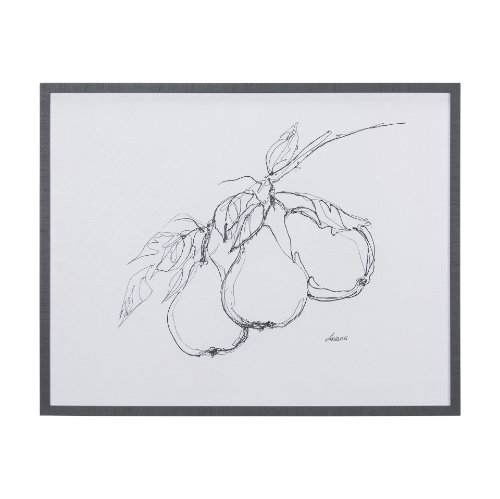 14339 - Fruit Sketch Pear by Mercana Studio a Hand Embellished Textured Framed Art Print