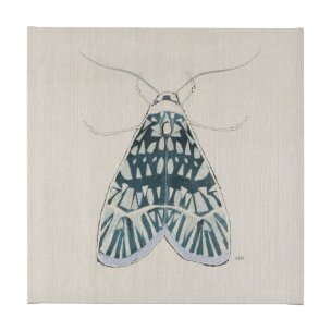 Moth Blue I by Mercana Studio a Hand Embellished Textured Canvas