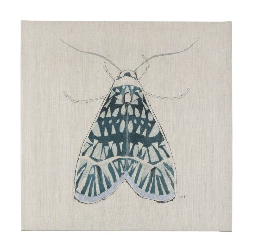 102214-L - Moth Blue I by Mercana Studio a Hand Embellished Textured Canvas