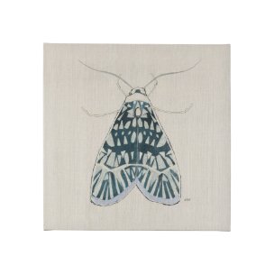 Moth Blue I by Mercana Studio a Hand Embellished Textured Canvas