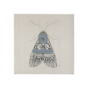 Moth Blue II by Mercana Studio a Hand Embellished Textured Canvas