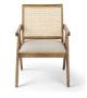 69933 - Donna Light Brown Wood Cane-Back w/ Beige Upholstered Seat Dining Chair