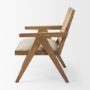 69933 - Donna Light Brown Wood Cane-Back w/ Beige Upholstered Seat Dining Chair