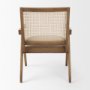 69933 - Donna Light Brown Wood Cane-Back w/ Beige Upholstered Seat Dining Chair