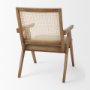 69933 - Donna Light Brown Wood Cane-Back w/ Beige Upholstered Seat Dining Chair
