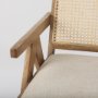 69933 - Donna Light Brown Wood Cane-Back w/ Beige Upholstered Seat Dining Chair