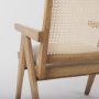 69933 - Donna Light Brown Wood Cane-Back w/ Beige Upholstered Seat Dining Chair
