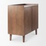 69945 - Lillie 36.0L x 16.0W x 32.0H Medium Brown Wood 2 Door Tray Top Accent Cabinet 
