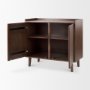 69945 - Lillie 36.0L x 16.0W x 32.0H Medium Brown Wood 2 Door Tray Top Accent Cabinet 