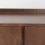 69945 - Lillie 36.0L x 16.0W x 32.0H Medium Brown Wood 2 Door Tray Top Accent Cabinet 