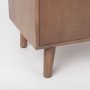69945 - Lillie 36.0L x 16.0W x 32.0H Medium Brown Wood 2 Door Tray Top Accent Cabinet 