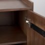 69945 - Lillie 36.0L x 16.0W x 32.0H Medium Brown Wood 2 Door Tray Top Accent Cabinet 