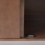 69945 - Lillie 36.0L x 16.0W x 32.0H Medium Brown Wood 2 Door Tray Top Accent Cabinet 