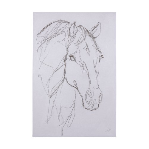 102222-L - Thoroughbred III by Mercana Studio a Hand Embellished Textured Canvas