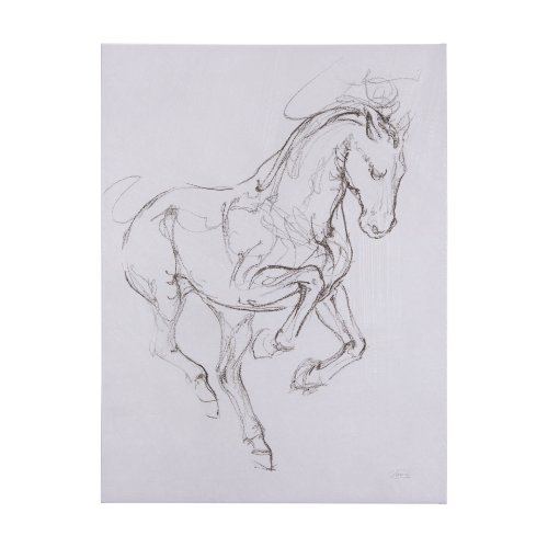 102226-L - Horse I by Mercana Studio a Hand Embellished Textured Canvas
